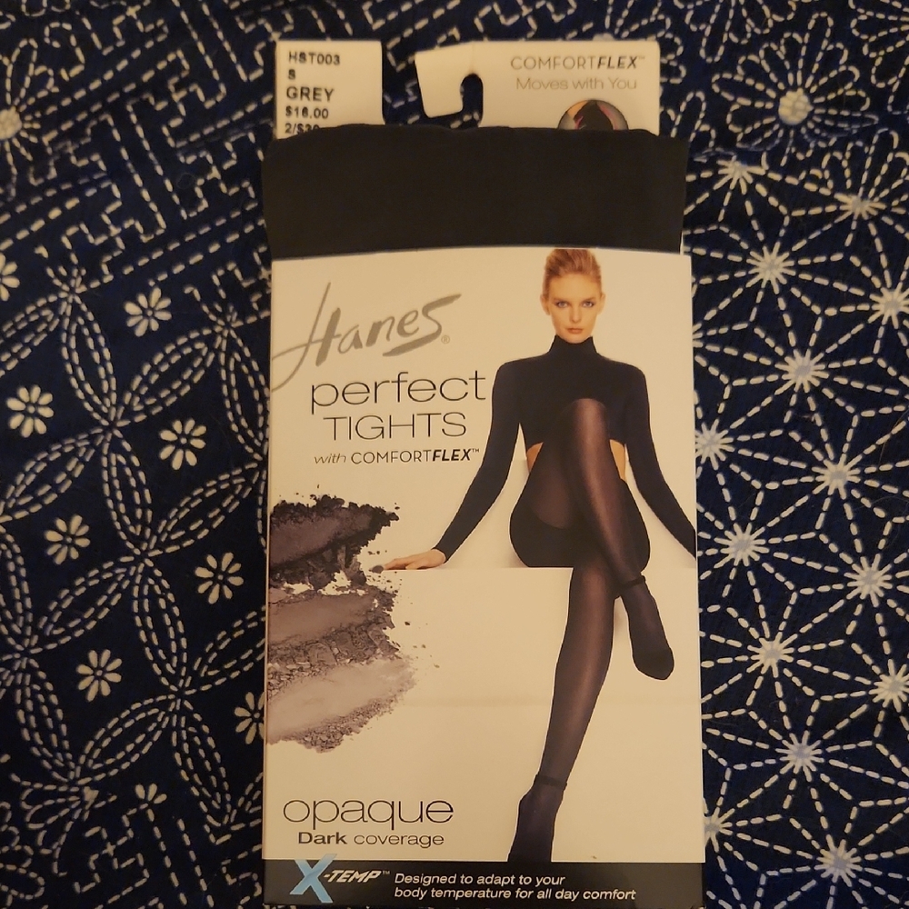 Hanes ComfortFlex Opaque Tights in Grey